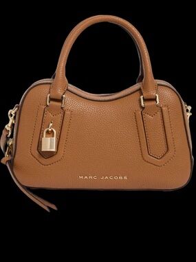 Marc Jacobs Brown Pebbled Leather Satchel with Gold Hardware